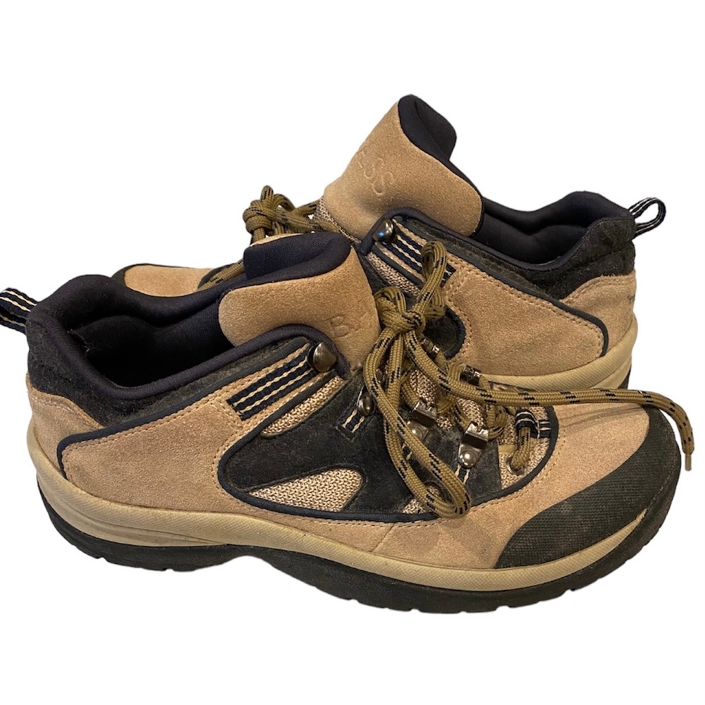 Bass Leather Suede Outdoor Hiking Shoes Brown Tan Black 8.5 Camping